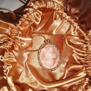 Cameo necklace angel pendant